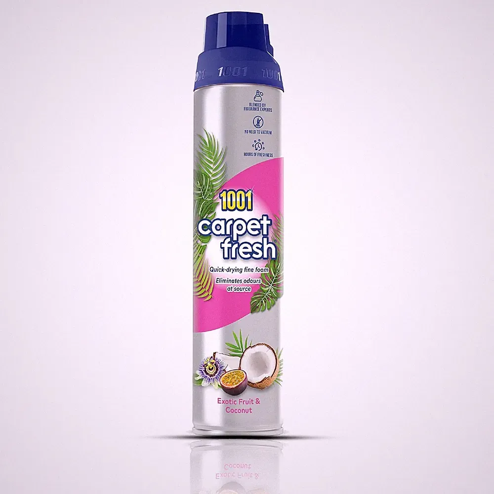 1001 Teppichfrische exotische Früchte Kokosnuss Geruchsneutralisierender Erfrischer 300ml