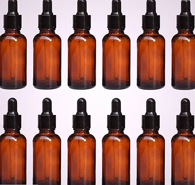12 Stück 20 ml 0.67oz leer nachfüllbar Ambe Glas ätherisches Öl Flasche Flakon B