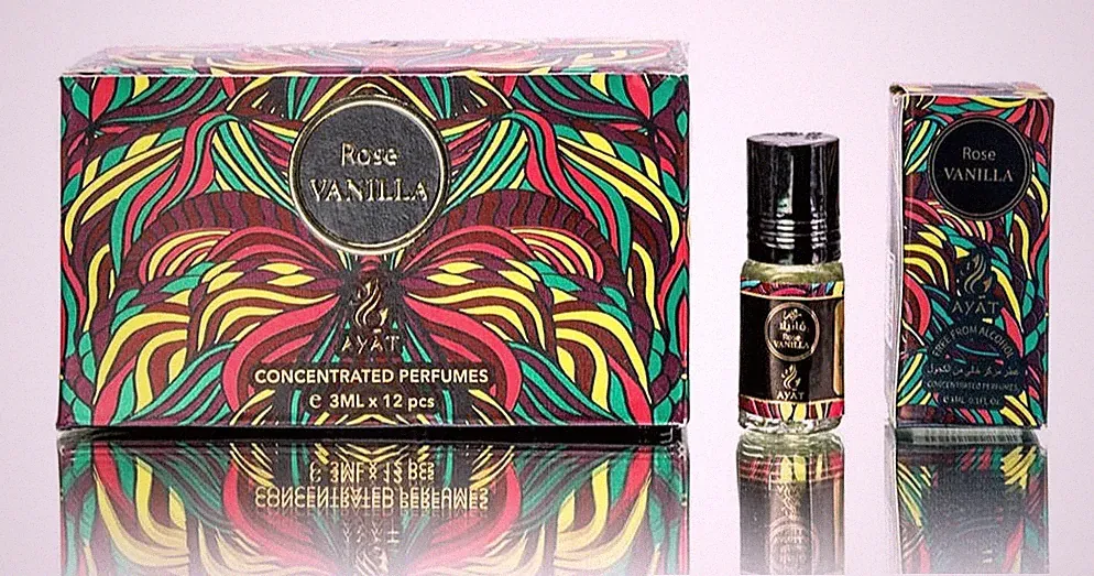 12 x 3ml Rose Vanilla Parfümöl von AYAT-my Perfumes -Roll On 12 X 3 ml