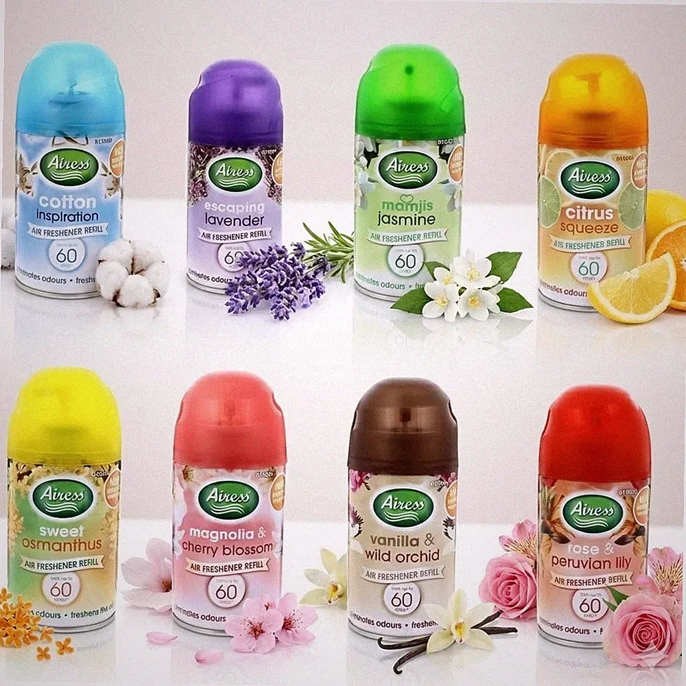 12x 250ml Automatischer Lufterfrischer Nachfüller Spraydosen Raumduft Aroma Düfte