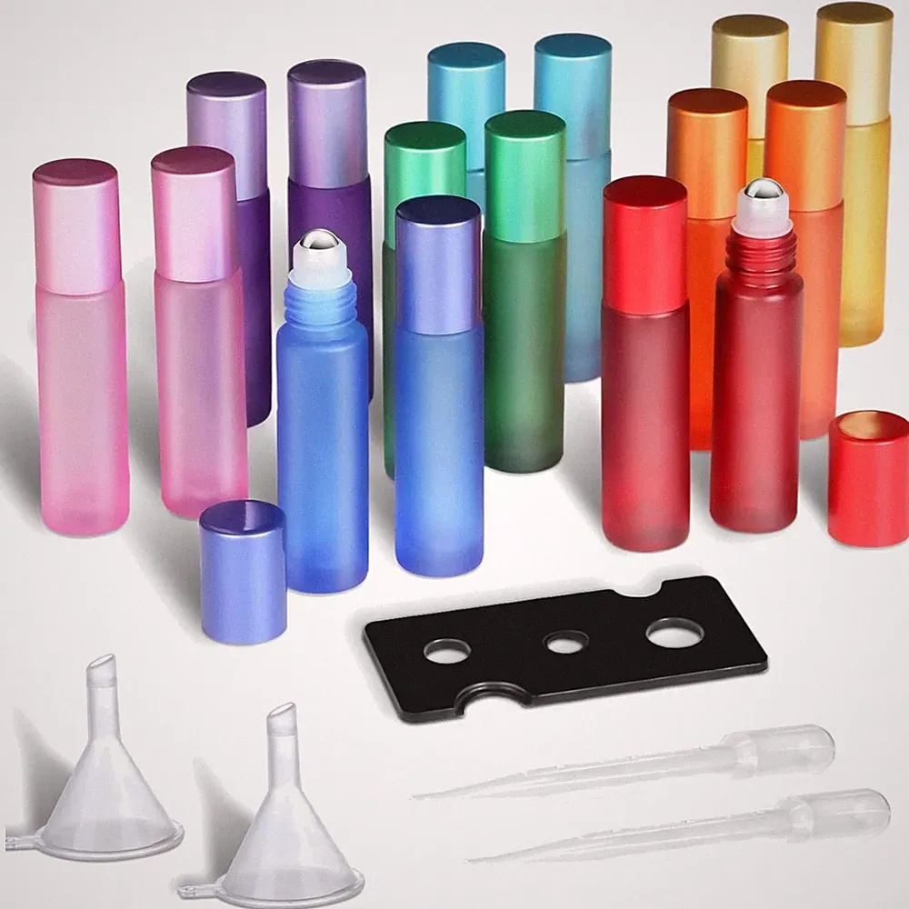16x 10ml Glas Roll on Flaschen ätherisches Öl Parfüm Aromatherapie