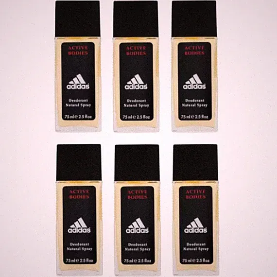 (1L/75,53€) 6 x 75 ml Adidas Active Bodies Deo Herren Pflege D/S