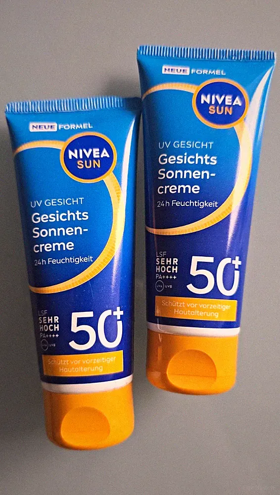 2 St. NIVEA SUN UV Gesicht Gesichts Sonnencreme LSF 50+ UVA PA++++ 2x40ml