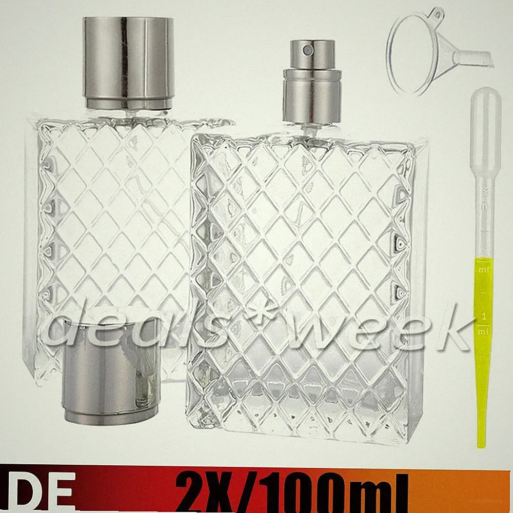 2 Stk Parfum Flakon Parfum Flasche 100ml GLAS leer Parfümflasche