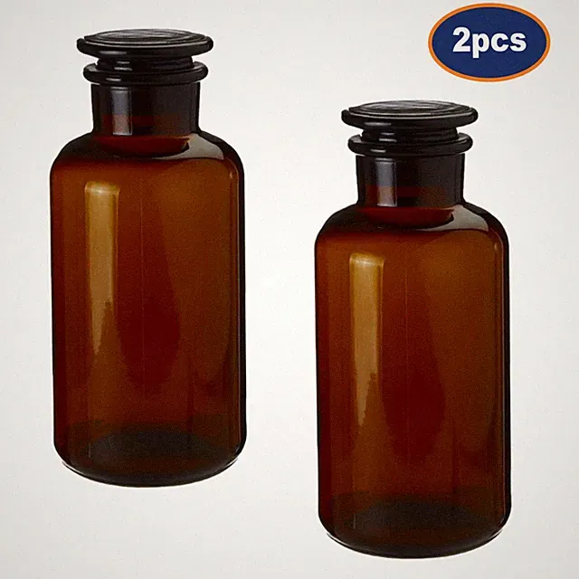 2 Stück Apotheker Glas Flasche 125 ml Bernstein Ätherische Öle Duft Vorratsdose