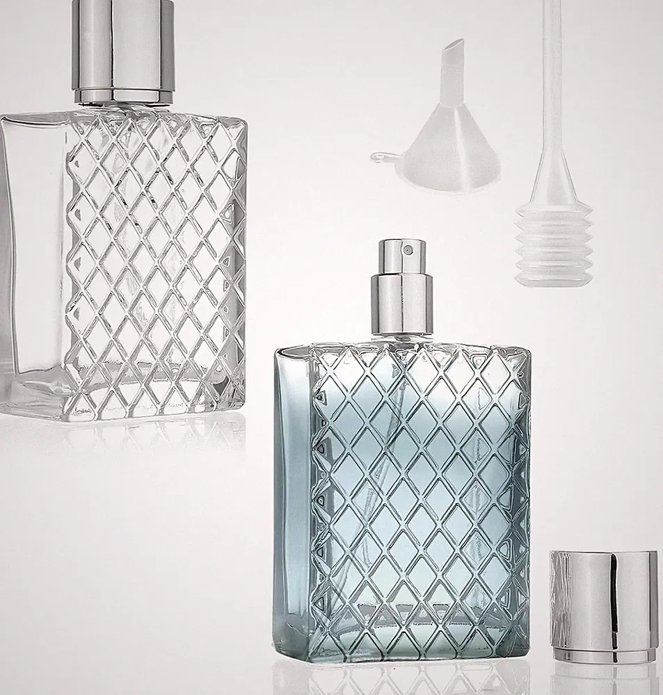 2 Stück Parfümzerstäuber Nachfüllbar 100ML Sprühflasche Glas Portable Parfum Fla