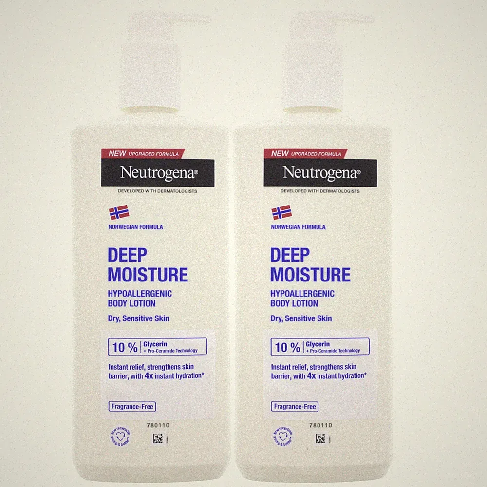 2 x Neutrogena Deep Moisture Bodylotion Sensitiv Trockene Haut je 400ml