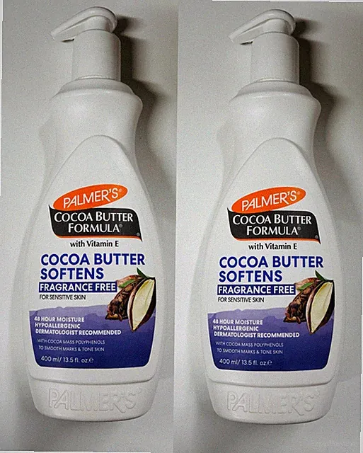 2 x Palmers Cocoa Butter Formula Vitamin E Lotion Pump 400ml DUFTFREI.