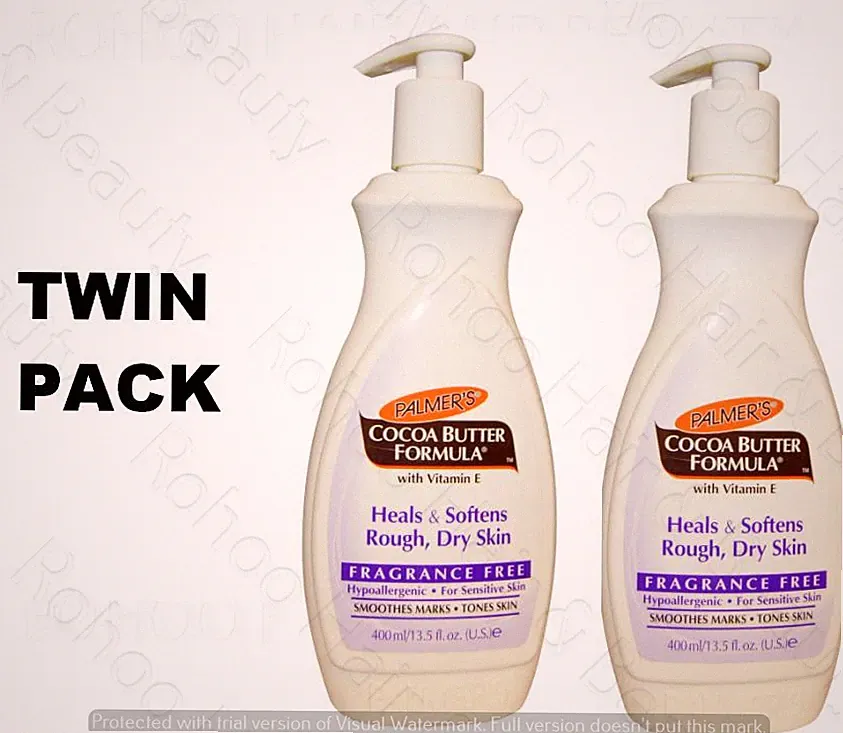 2 x Palmers Kakaobutter Formel Vitamin E Lotion Pumpe DUFTFREI