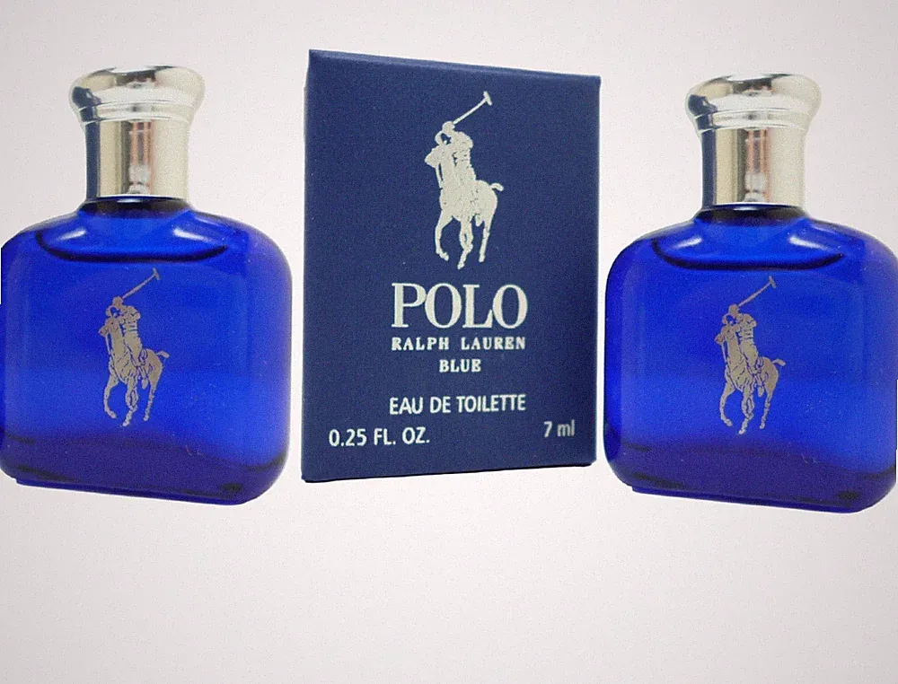 2 x Ralph Lauren ~ Polo Blue ~ Eau de Toilette ~ 7ml Miniaturen Vintage 2002