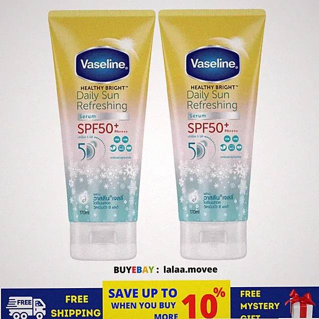 2 X VASELINE Healthy Bright SPF50+ PA+ Daily Sun Refreshing Serum Sonnencreme...