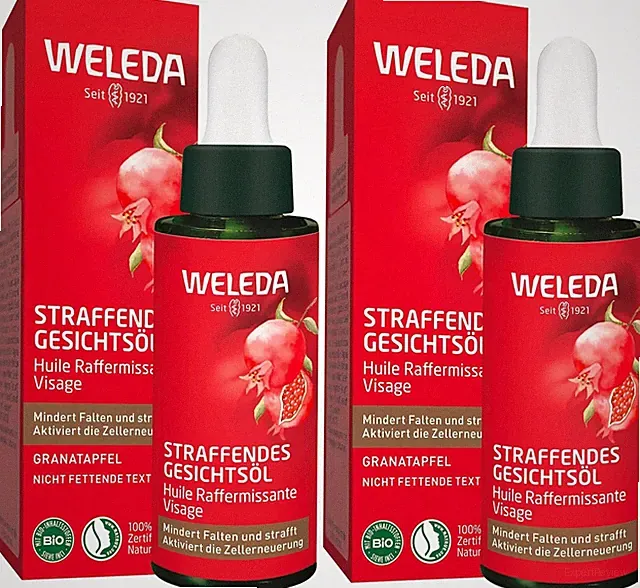 2 x Weleda straffendes Gesichtsöl mit mit Granatapfelsamenöl & Arganöl je 30ml