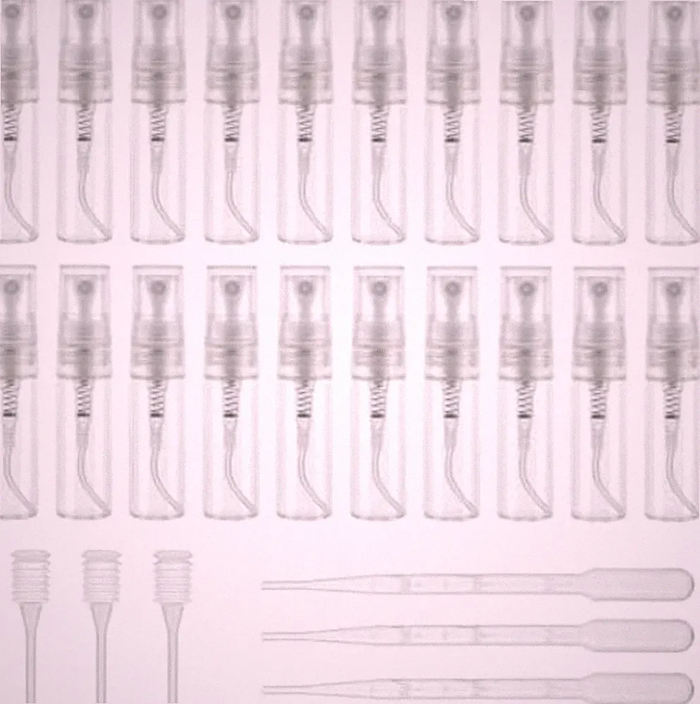 20 Parfüm Zerstäuber 3ml Glas Sprühflaschen Nachfüllbar Transparent Set