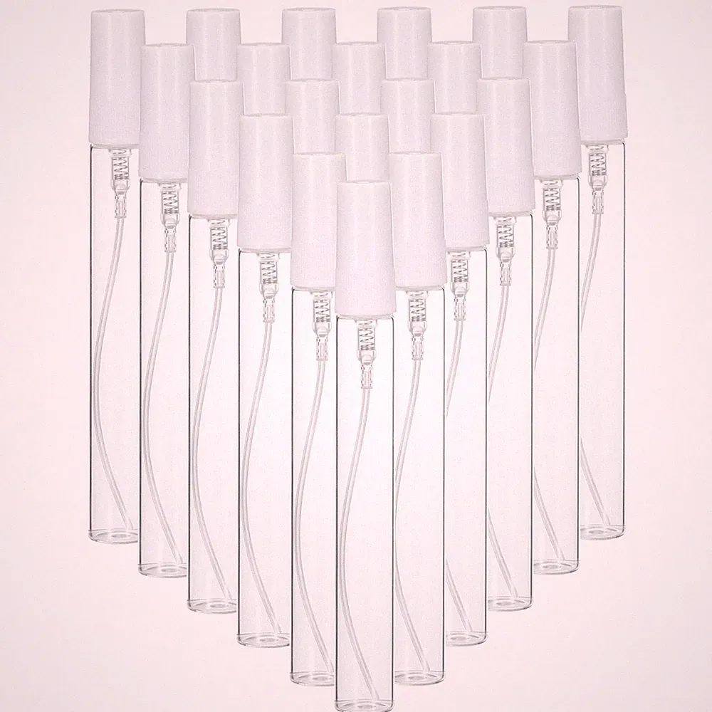 20 Stück 10ml Glas Mini Parfüm Probeflasche Leere Mini Sprühflasche,weiß