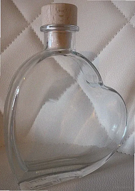 200 ml Passion herzförmiger Glasflakon mit Korken Parfüm Spirituosen Sand Flakon