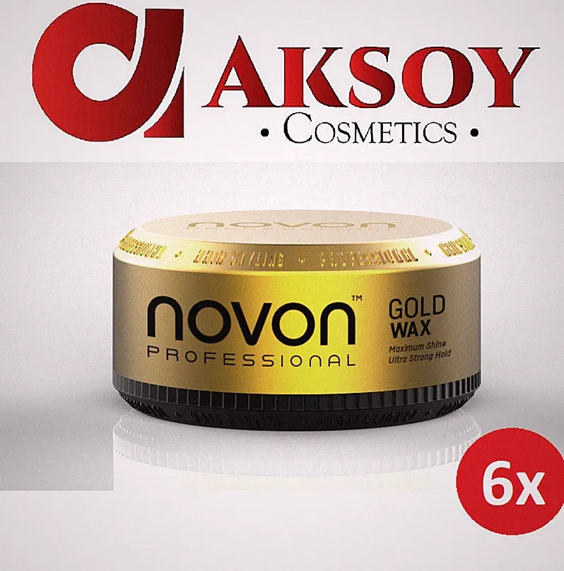 (28,78€/1L) 6x Novon Professional Gold Wax 150ml Haarwax frisch parfüm Duftend