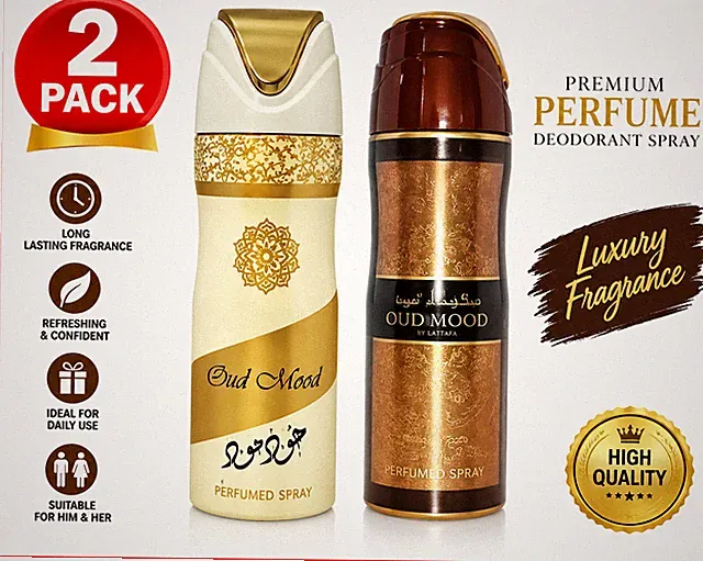 2er Pack 200ml Iconic Oud Parfum Deodorant | Luxuriöser, verführerischer & Unisex Duft