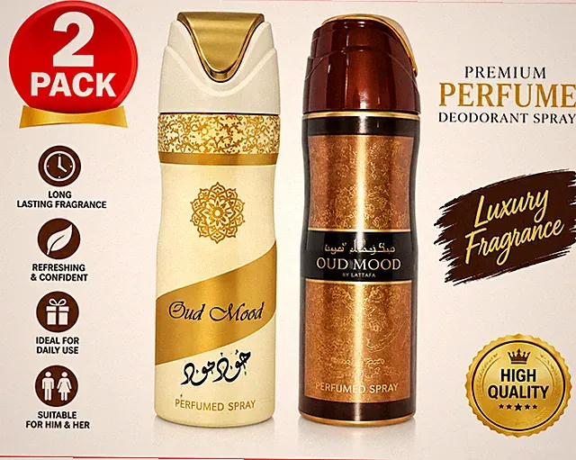 2er Pack Iconic Oud 200ml Parfum | Premium Deodorant Spray mit Arabian Oud Aroma