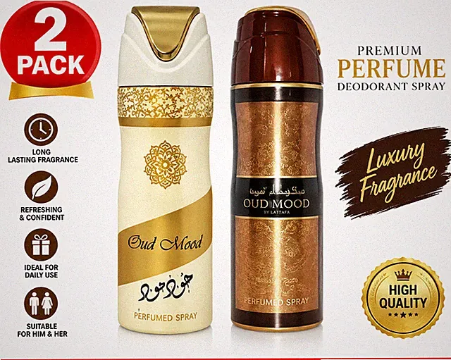 2er Pack Iconic Oud Dubai Parfum Deodorant 200ml | Luxuriös Langanhaltend