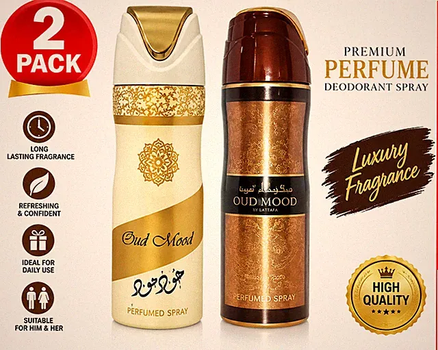 2er Pack IDubai Oud Parfum Deodorant 200ml | Langanhaltender Unisex Arabischer Duft