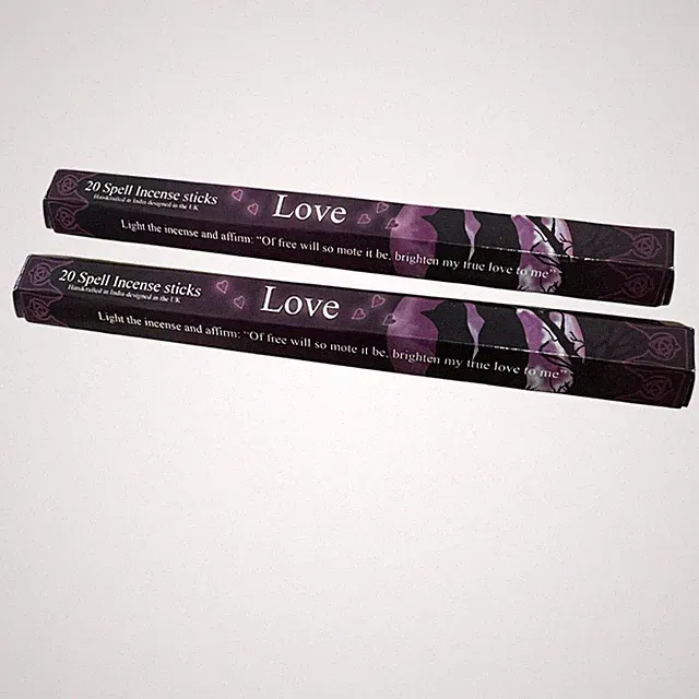 2er Pack Love Spell Räucherstäbchen Minze Lavendel Orangenblüte & Holzduft