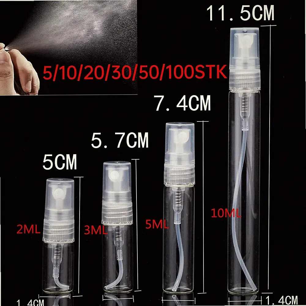 2ml-10ml Zerstäuber Glasflaschen Nebelspray Nachfüllbare Parfüm-Proben-Behälter
