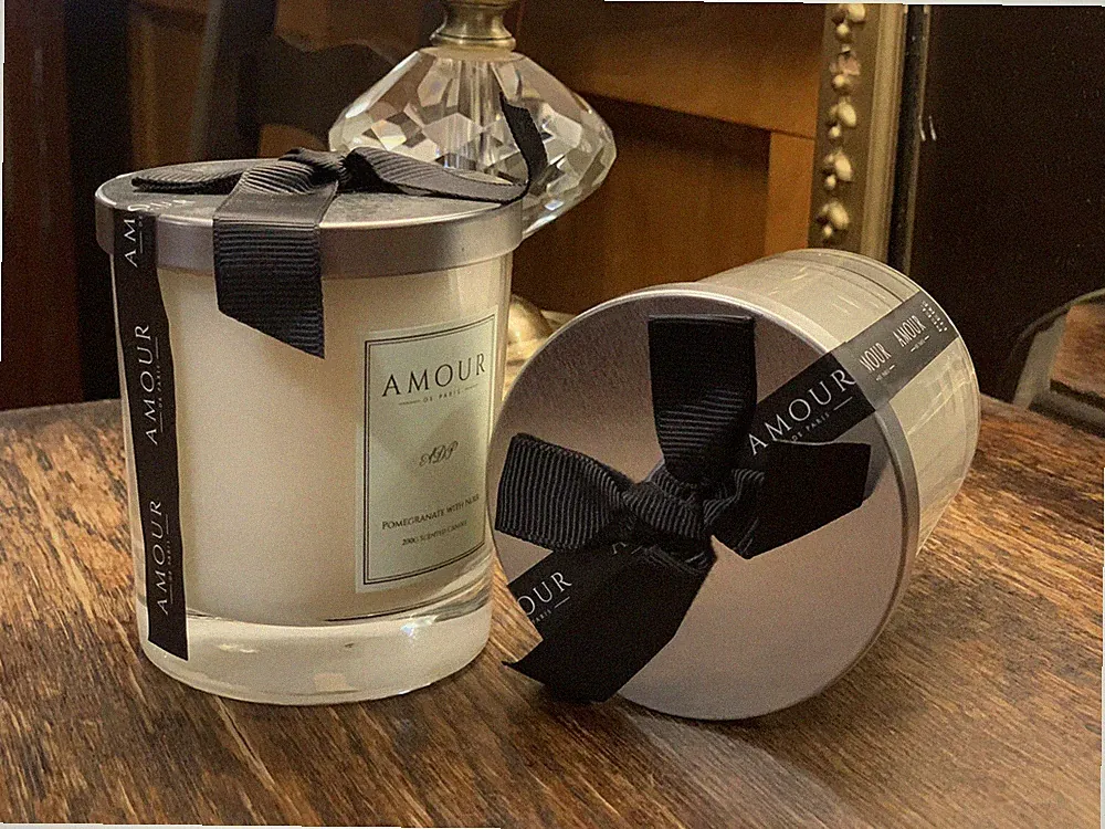 2x Amour de Paris Aromatic Fragrance Home Gift Duftkerze Glas - 200g