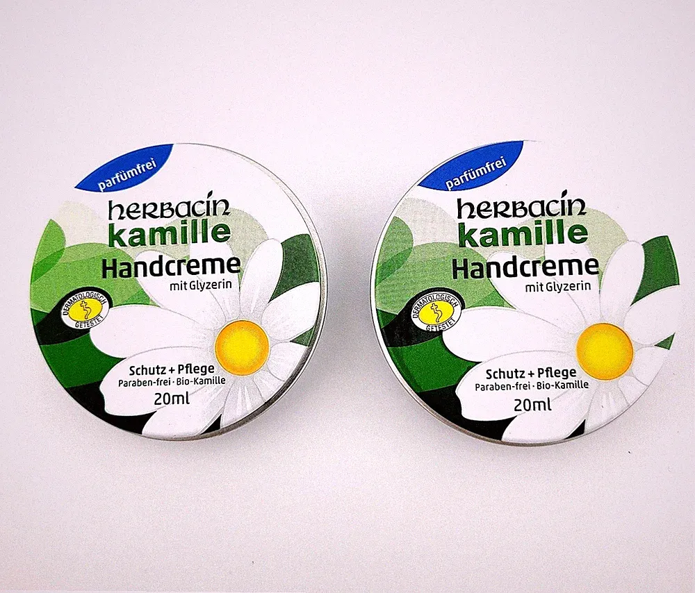 2x Herbacin Kamille Handcreme Parfümfrei – Pflege für empfindliche Hände, vegan