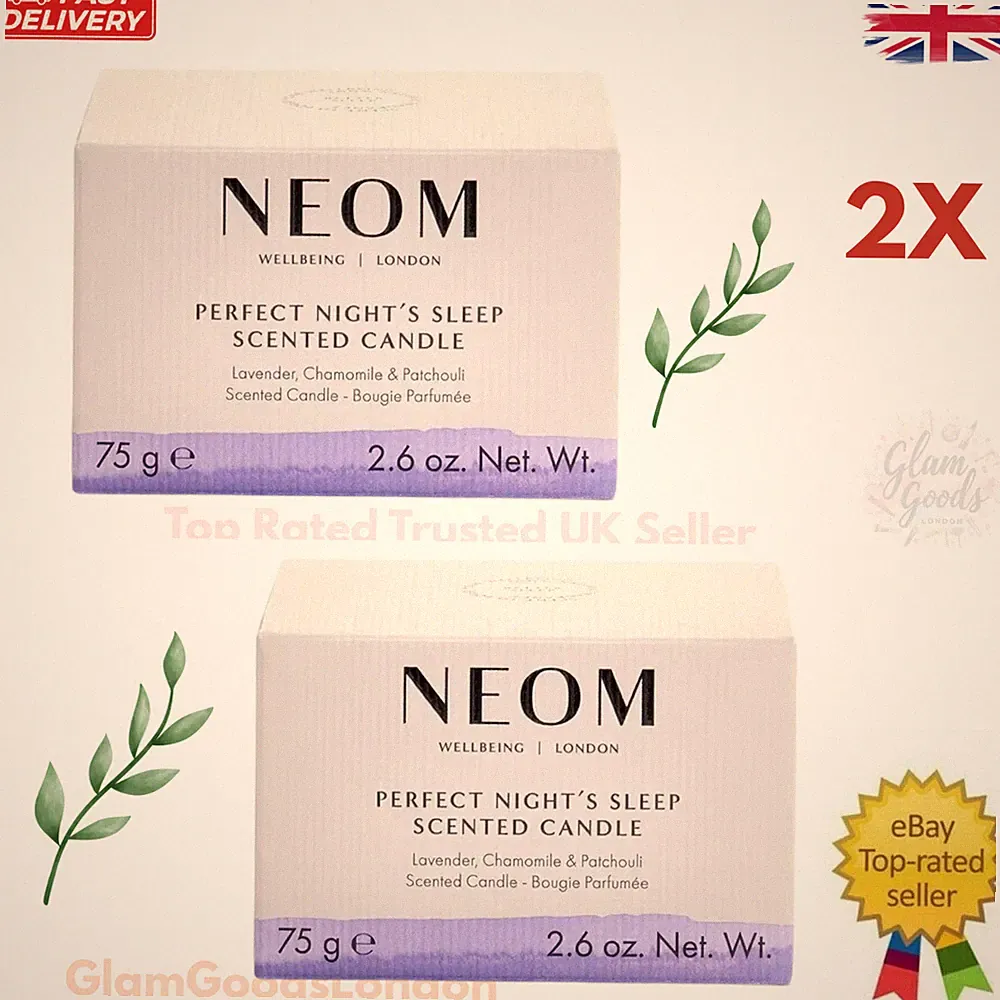 2x NEOM Perfect Night's Sleep 75g Kerze - Lavendel Kamille entspannender Duft
