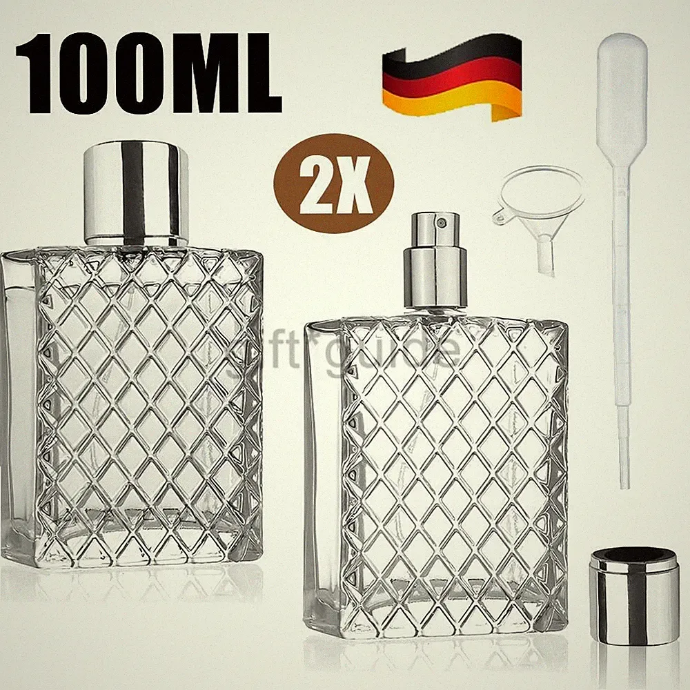 2x Parfum Flakon Parfum Flasche 100ml GLAS leer Parfümflasche
