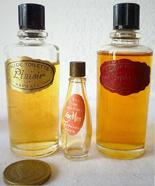 3 ALTE FLASCHEN PARFÜMPROBEN RAPHAEL REPLIK PLEASURE FOR MEN