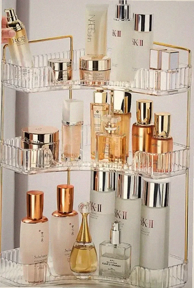 3 Ebenen Make-up Organizer Aufbewahrung Regal Kosmetikregal Parfüm Display Ständer UK