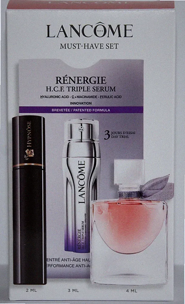 3-teil. Lancôme Must-Have-Mini-Set: Mascara – La Vie est Belle EdP - Serum Neu