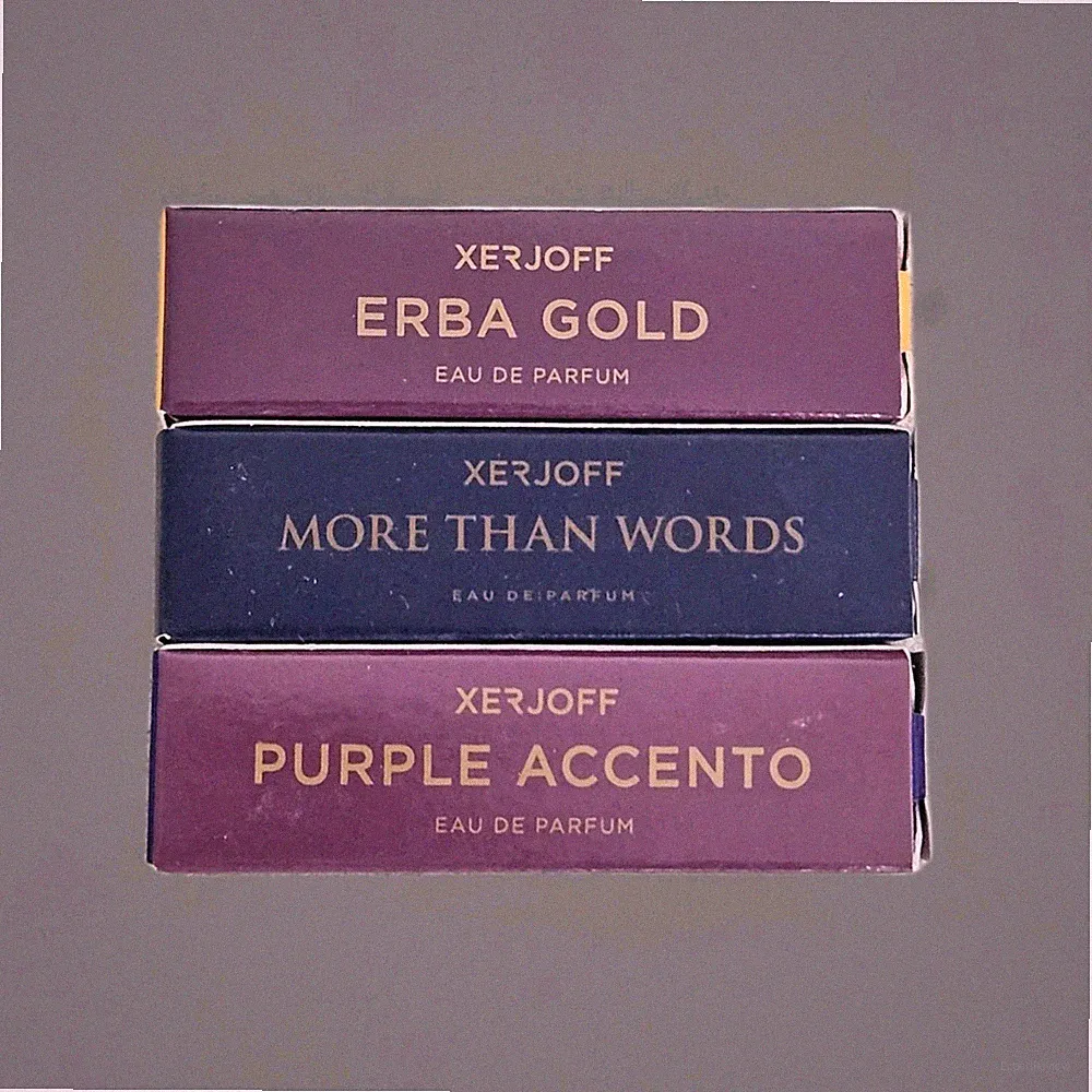 3 Verschiedene Xerjoff Parfum Proben Erba Gold More Than Words Purple Accento