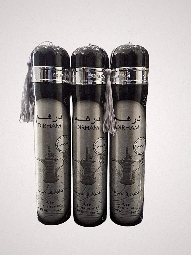 3 x Dirhams Lattafa Lufterfrischer exotischer Duft Spray 300 ml süßes Aroma