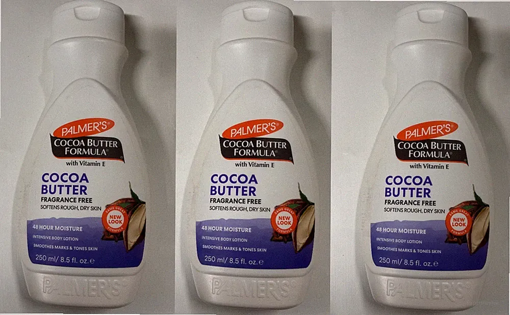 3 x Palmers Cocoa Butter Formula No Fragrance Free Body Lotion Vitamin E 250 ml.