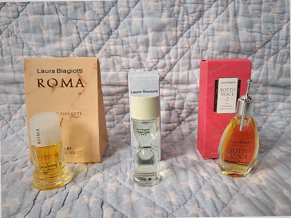 3 x Parfum Miniatur Laura Biagiotti Roma + Tempore Uomo + Sotto Voce OVP Top