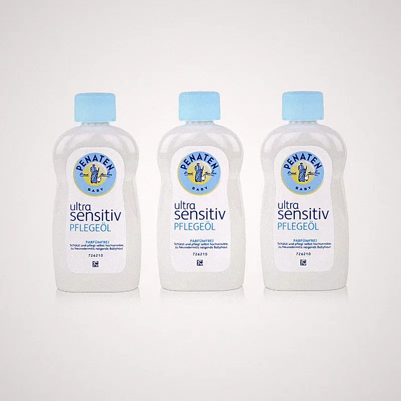 3 x Penaten Baby Ultra Sensitiv Pflegeöl parfümfrei Körperöl empfin. Haut 200 ml