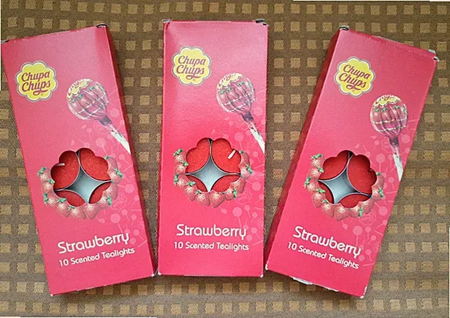 30 Chupa Chups Teelichter Duftkerzen Teelicht Duft - Erdbeere 4 Stunden