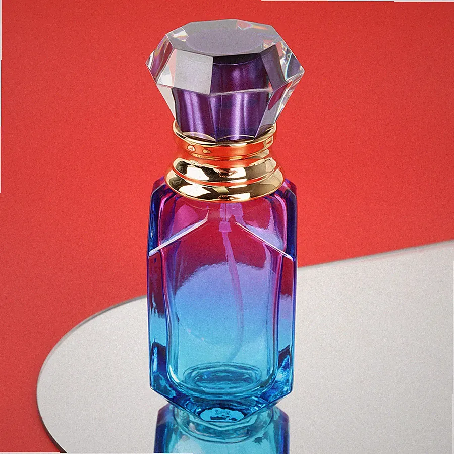 30 ml leerer Glas Parfum Flakon Farbverlauf Fine Mist Gold Pump