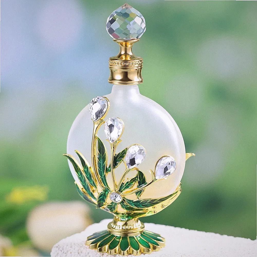 30 ml Vintage leer nachfüllbar Kristallglas Parfüm Flakon Strass Verschluss Geschenk
