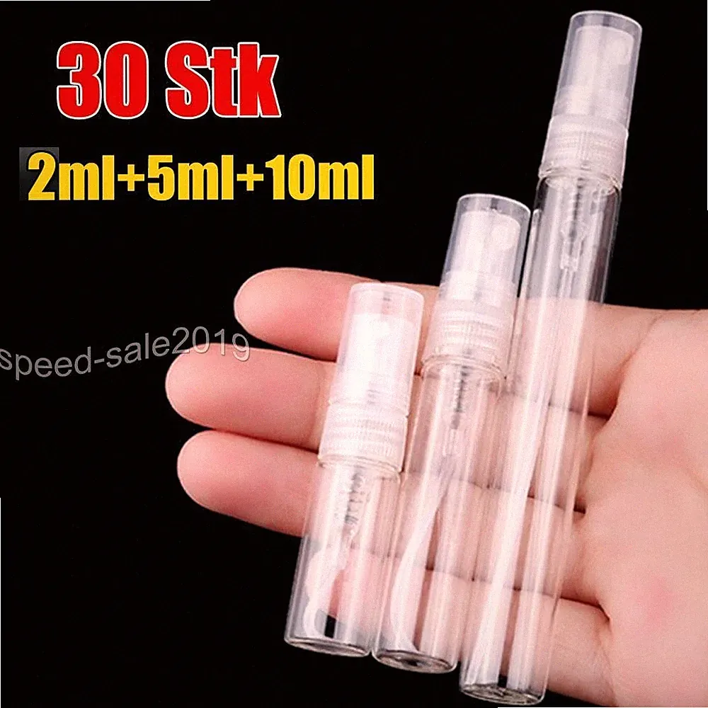 30 Stück Glas Sprühflasche Desinfektion Parfüm Flasche Zerstäuber 2ml/5ml/10ml