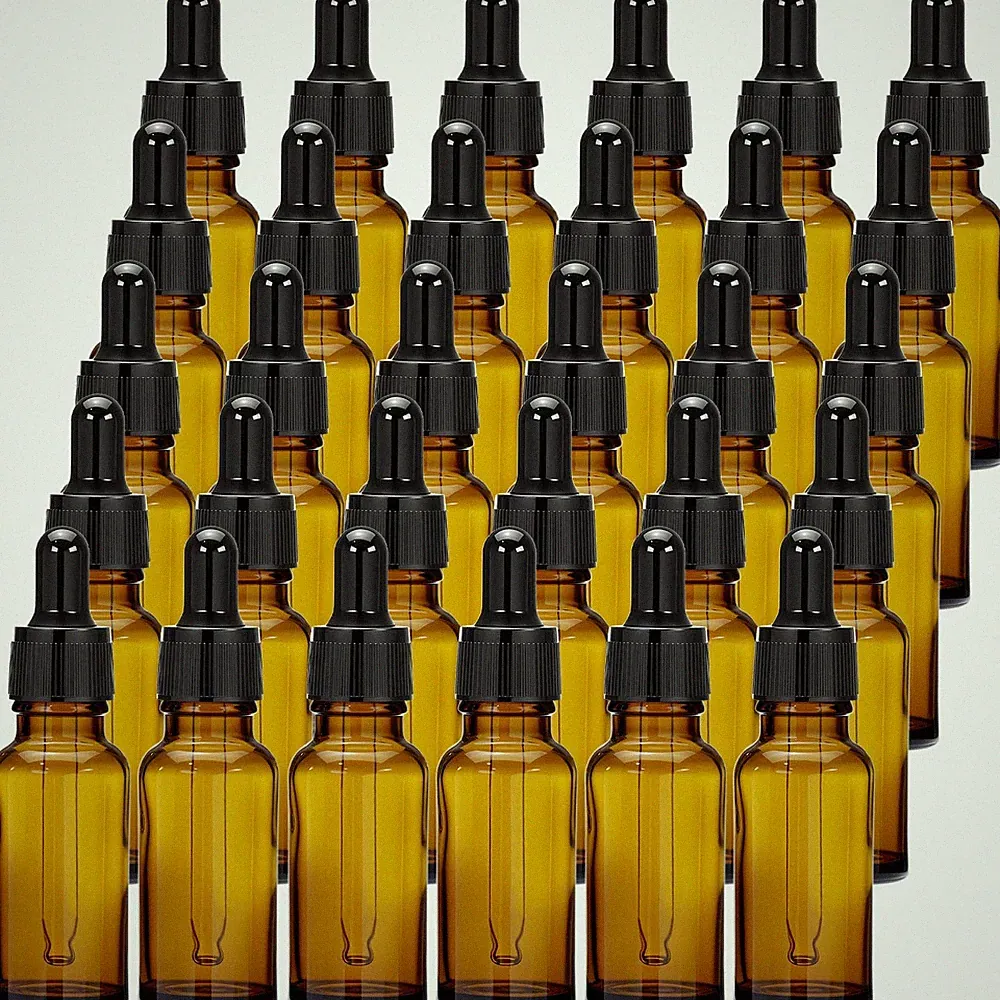 ® 30 Stück Pipettenflasche, 20ml Braunglas Flasche mit Glaspipette, für Äther...
