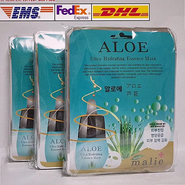 30ea Malie ALOE Essenz Gesichtsmaske Packungen Blatt 25g Feuchtigkeit Kosmetik EXPRESSVERSAND