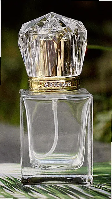 30ml Leere Glas Parfüm Sprühflasche Zerstäuber Nachfüllbar Kristall Kronkorken Gold