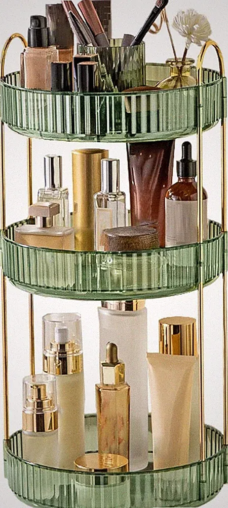 360° Aufbewahrung Make-up Kosmetik Parfüm drehbarer Organizer Ständer Ebene Regal UK