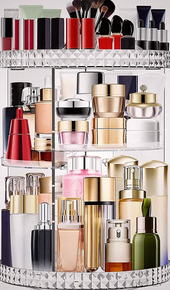 360° drehbarer Make-up Organizer große Kosmetik Aufbewahrungsbox Parfüm Display Ständer