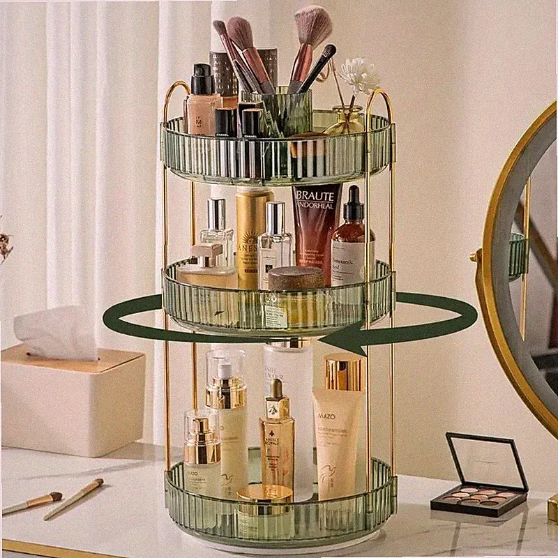 360° drehbares Regal Make-up Organizer zum Selbermachen verstellbares Karussell Spinnhalter