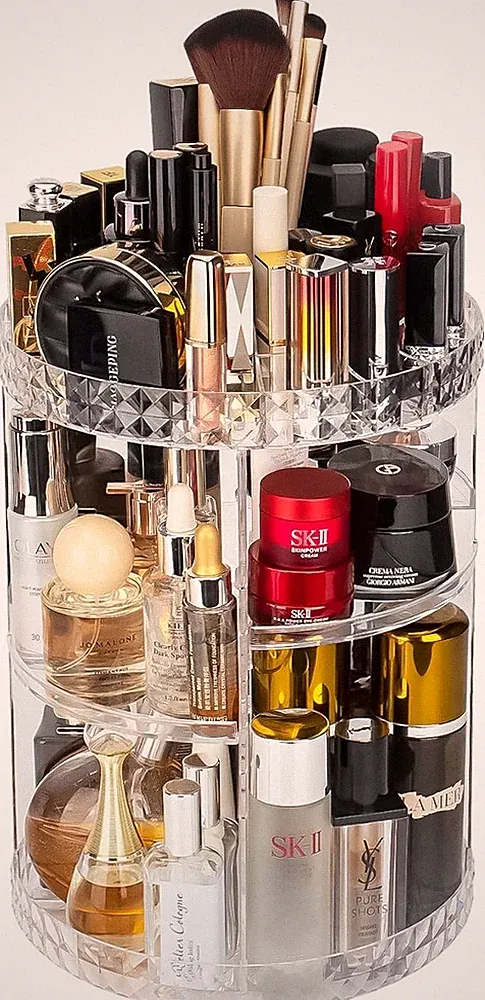 360 rotierender Make-up Organizer für Parfüm Kosmetik Lippenstift, große Kapazität