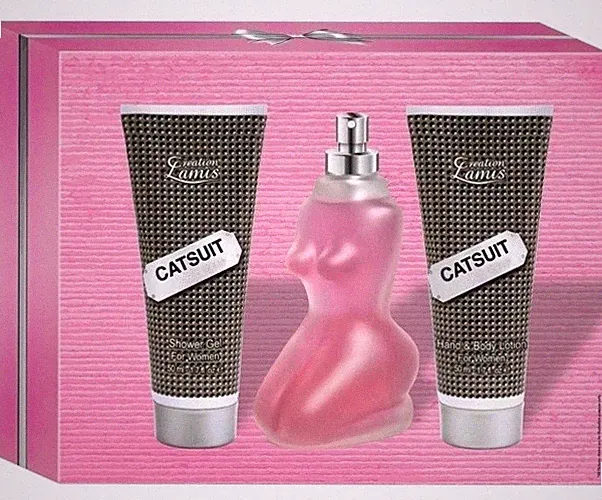 3er Damen Catsuit Parfümset Parfüm EDT Duschgel Lotion GP1L=54,95€